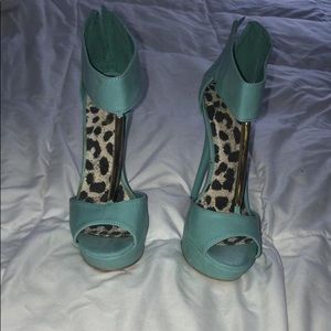 Mint and Gold Heels